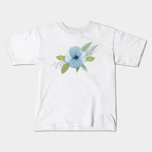 Blue Bouquet Floral Design Kids T-Shirt